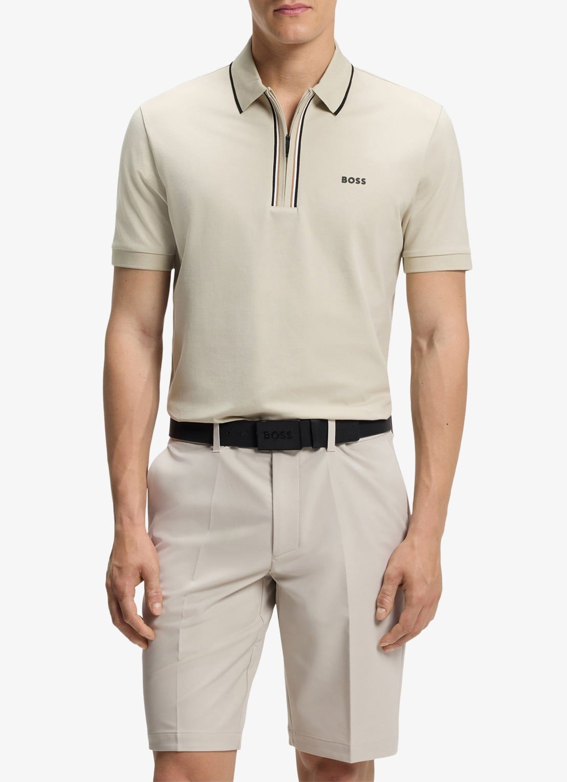BOSS Slim fit polo met logo - detail 4 light beige-272 / beige