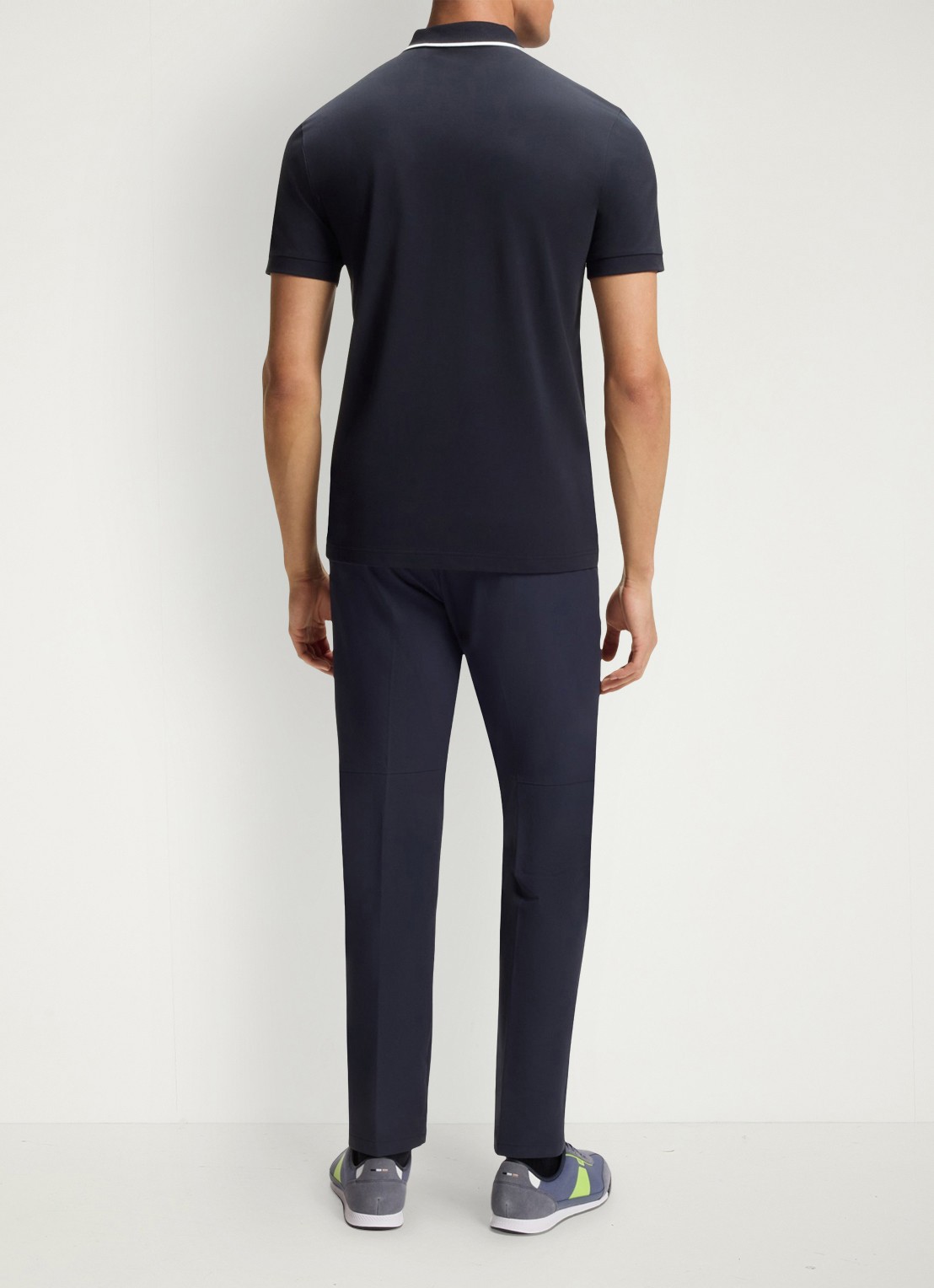 BOSS Slim fit polo met logo - achterkant 3 blauw