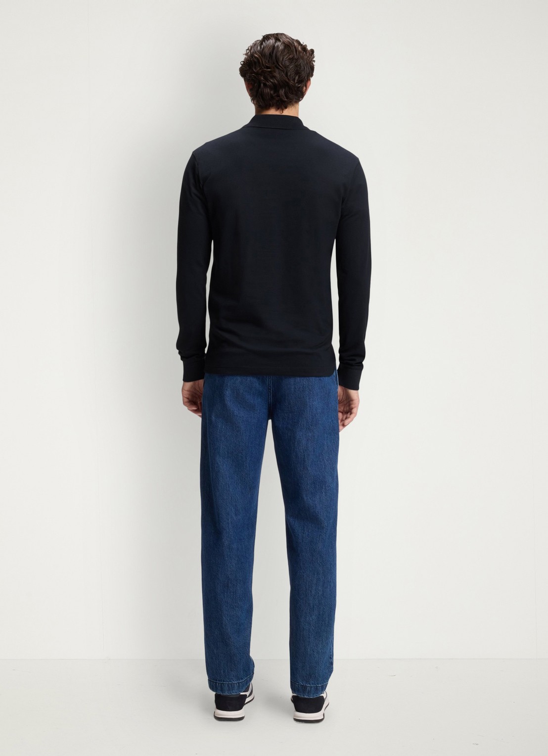 BOSS Slim fit polo van katoen - achterkant donkerblauw