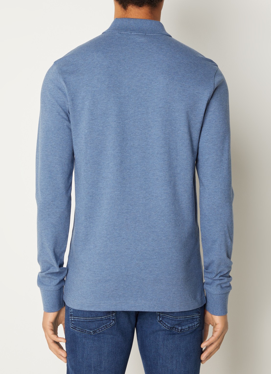 BOSS Slim fit polo van katoen - achterkant 3 blauw