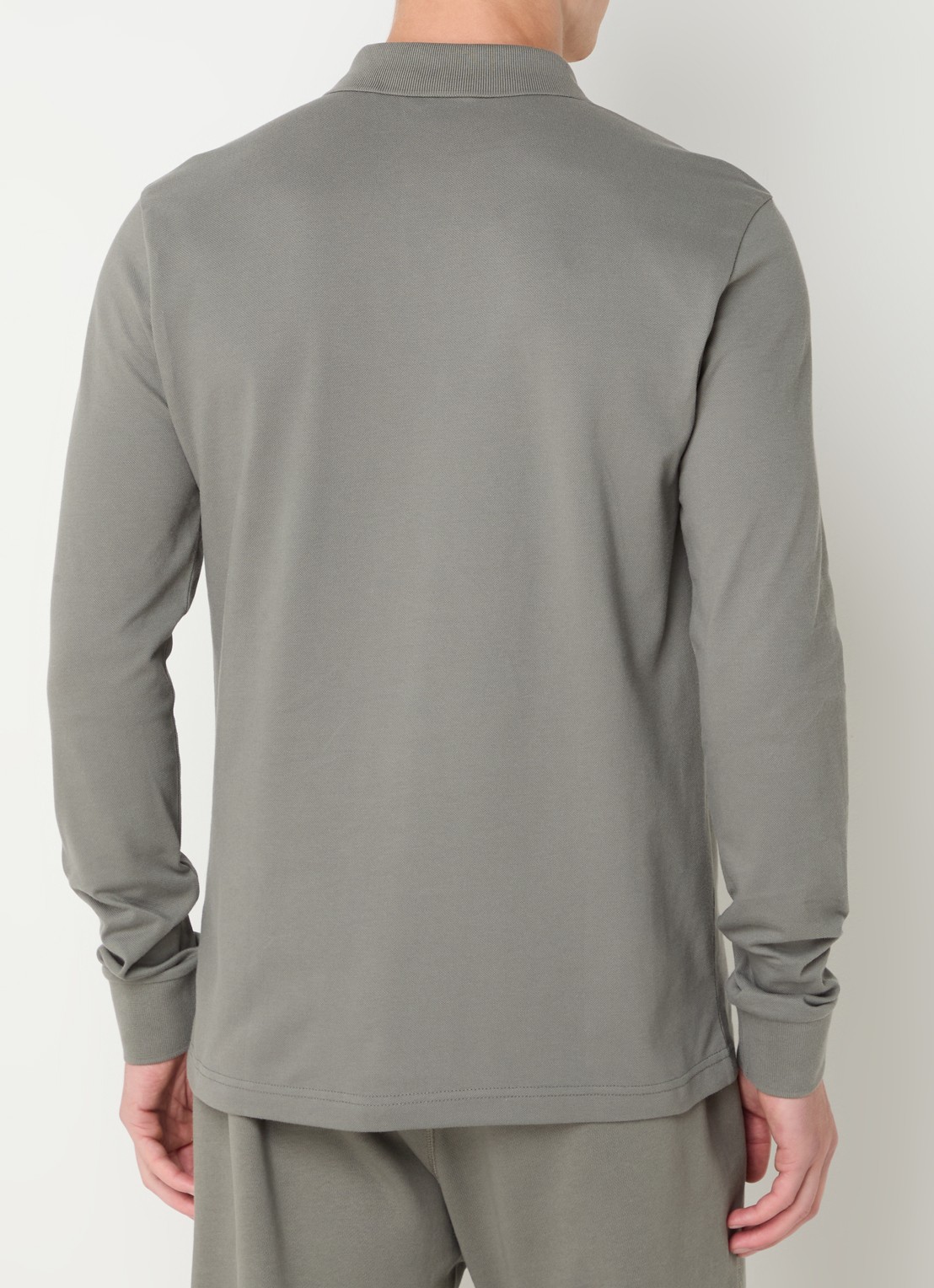 BOSS Slim fit polo van katoen - achterkant 8 grijs
