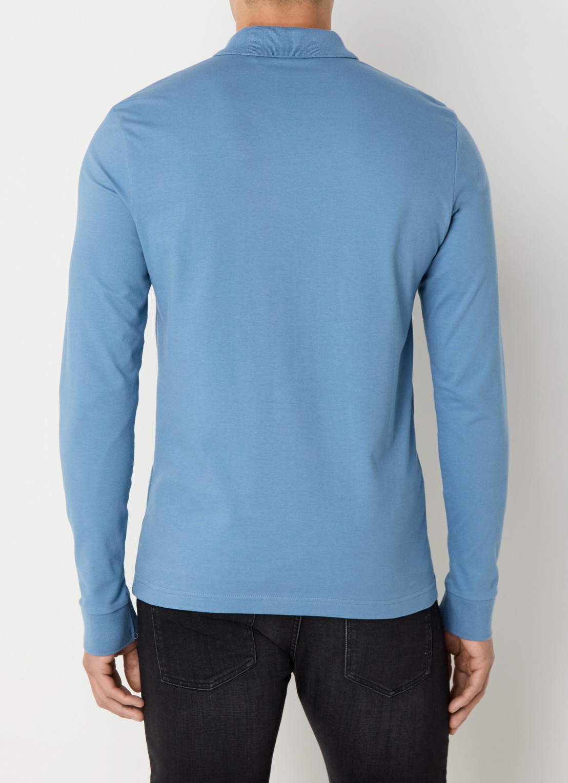 BOSS Slim fit polo van katoen - achterkant 4 staalblauw