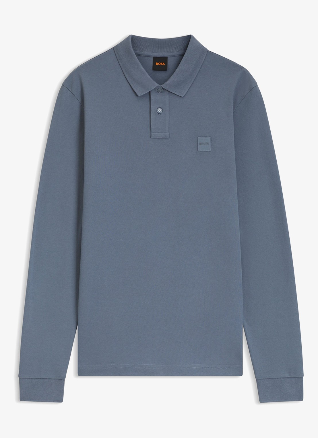 BOSS Slim fit polo van katoen - voorkant medium blue-424 / blauw