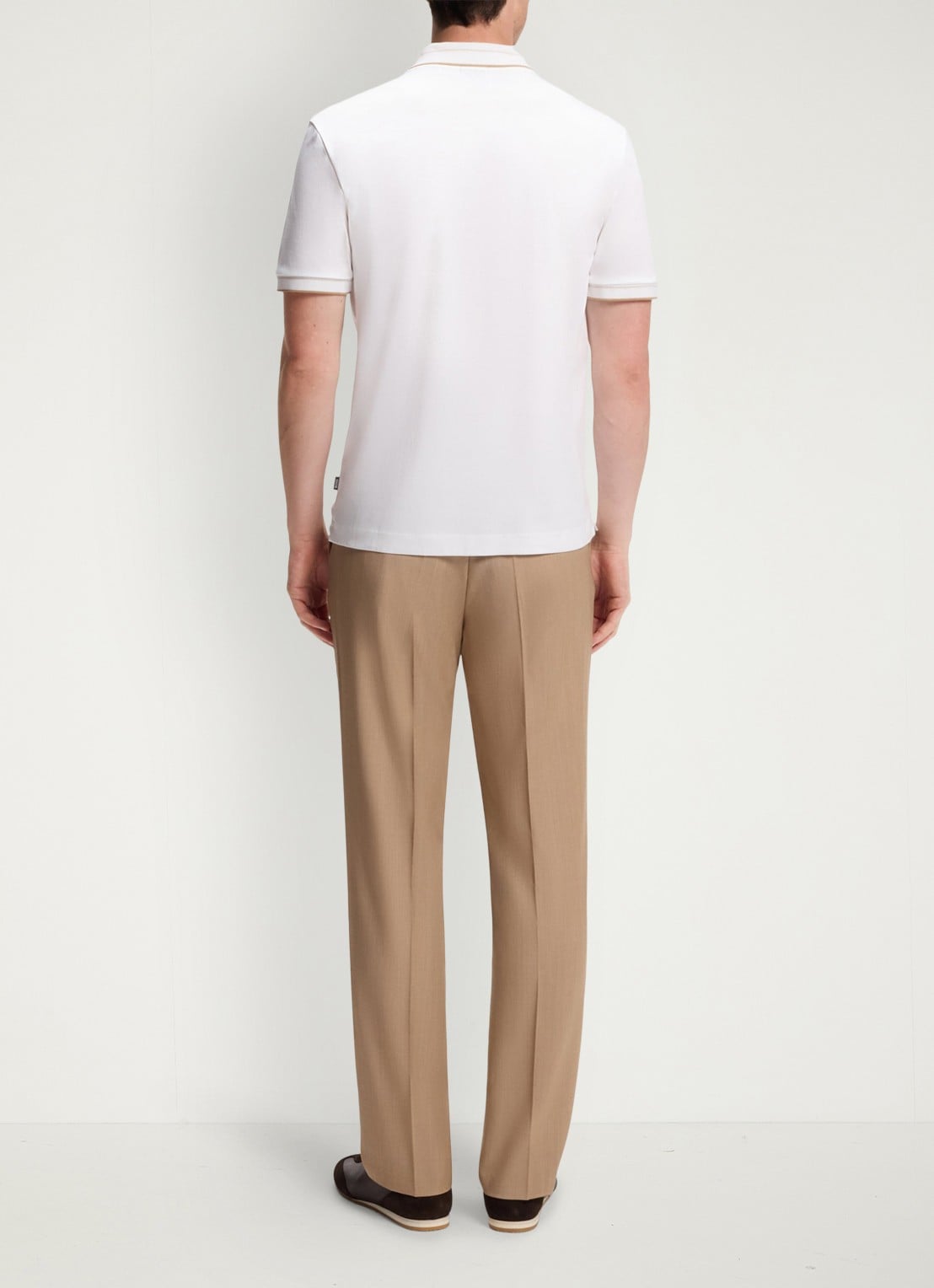 BOSS Slim fit polo van katoen - achterkant 5 wit