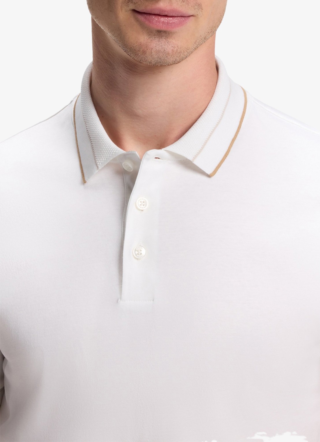 BOSS Slim fit polo van katoen - detail 4 wit