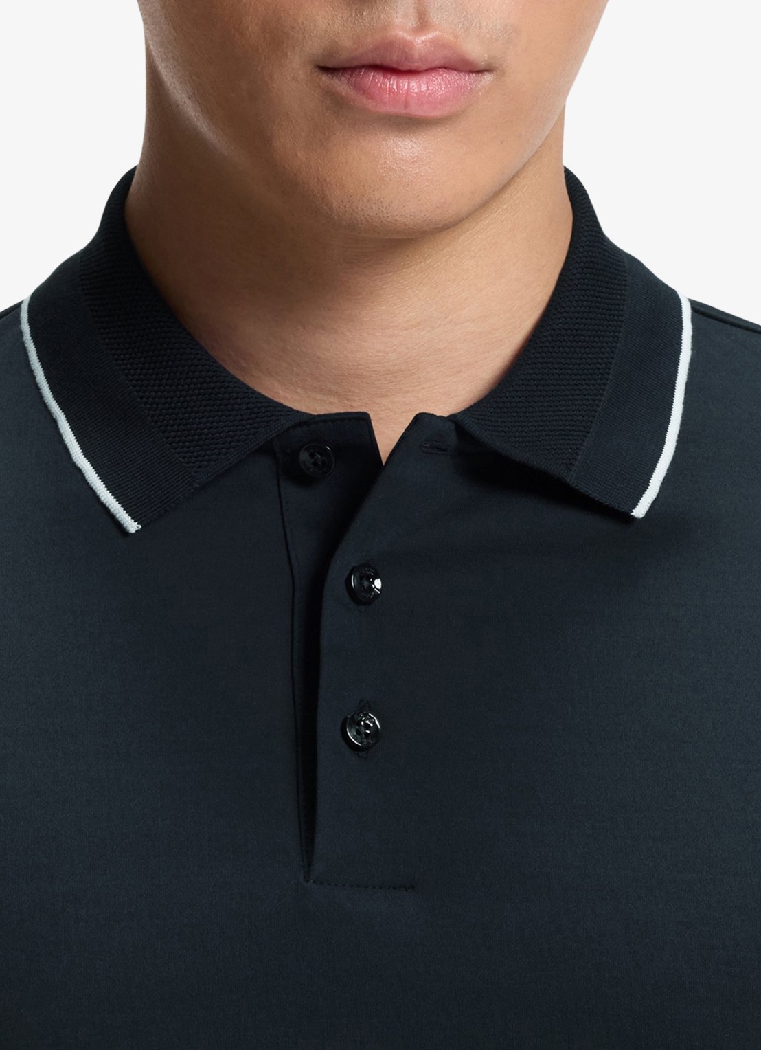 BOSS Slim fit polo van katoen - detail 5 blauw