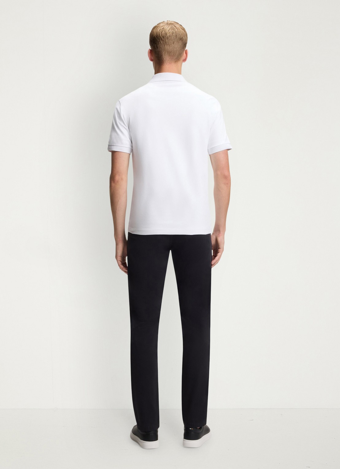 BOSS Slim-fit polo van stretchkatoen met logopatch - achterkant 3 wit