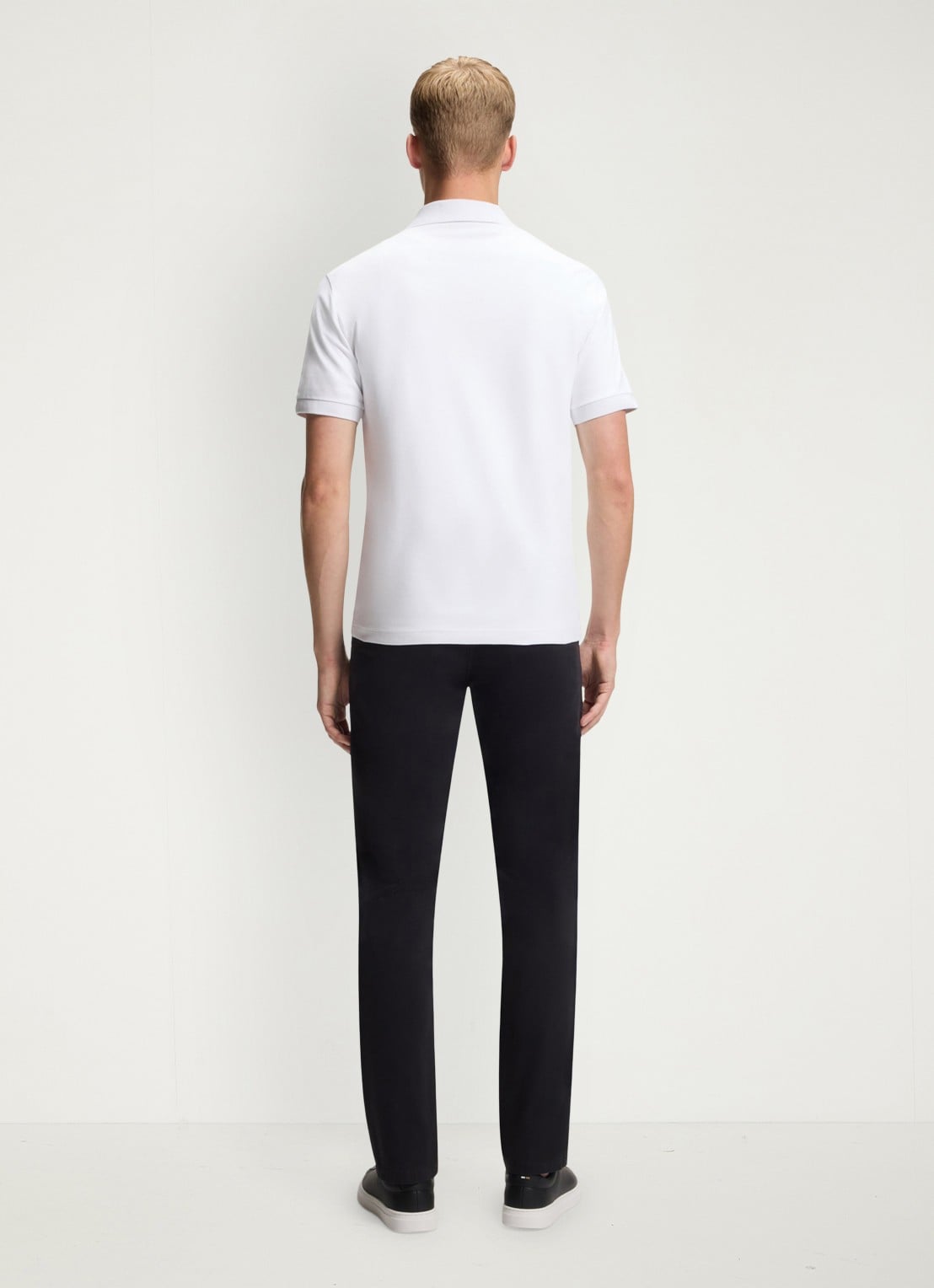 BOSS Slim-fit polo van stretchkatoen met logopatch - achterkant 3 wit