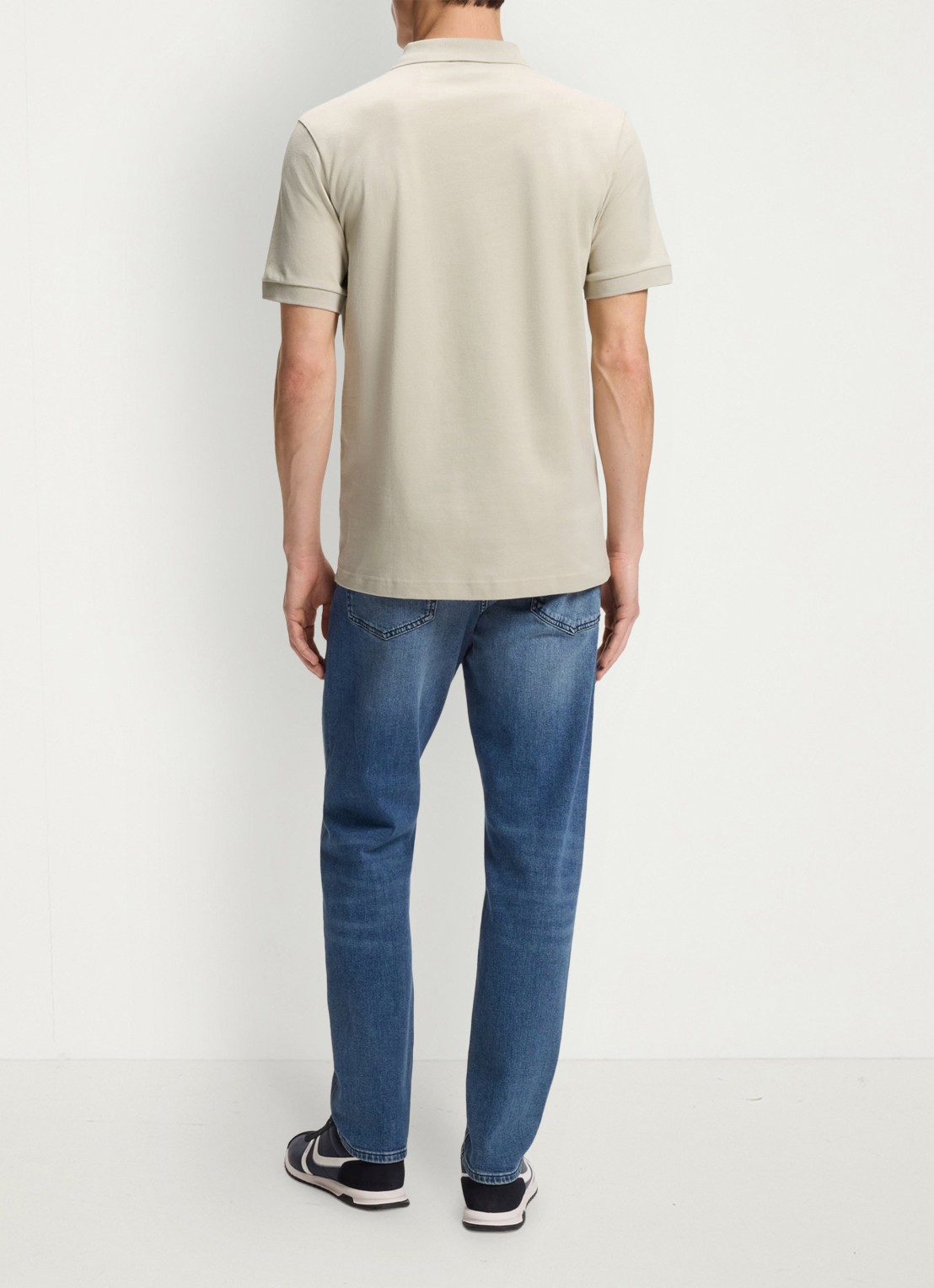 BOSS Slim-fit polo van stretchkatoen met logopatch - achterkant 4 beige