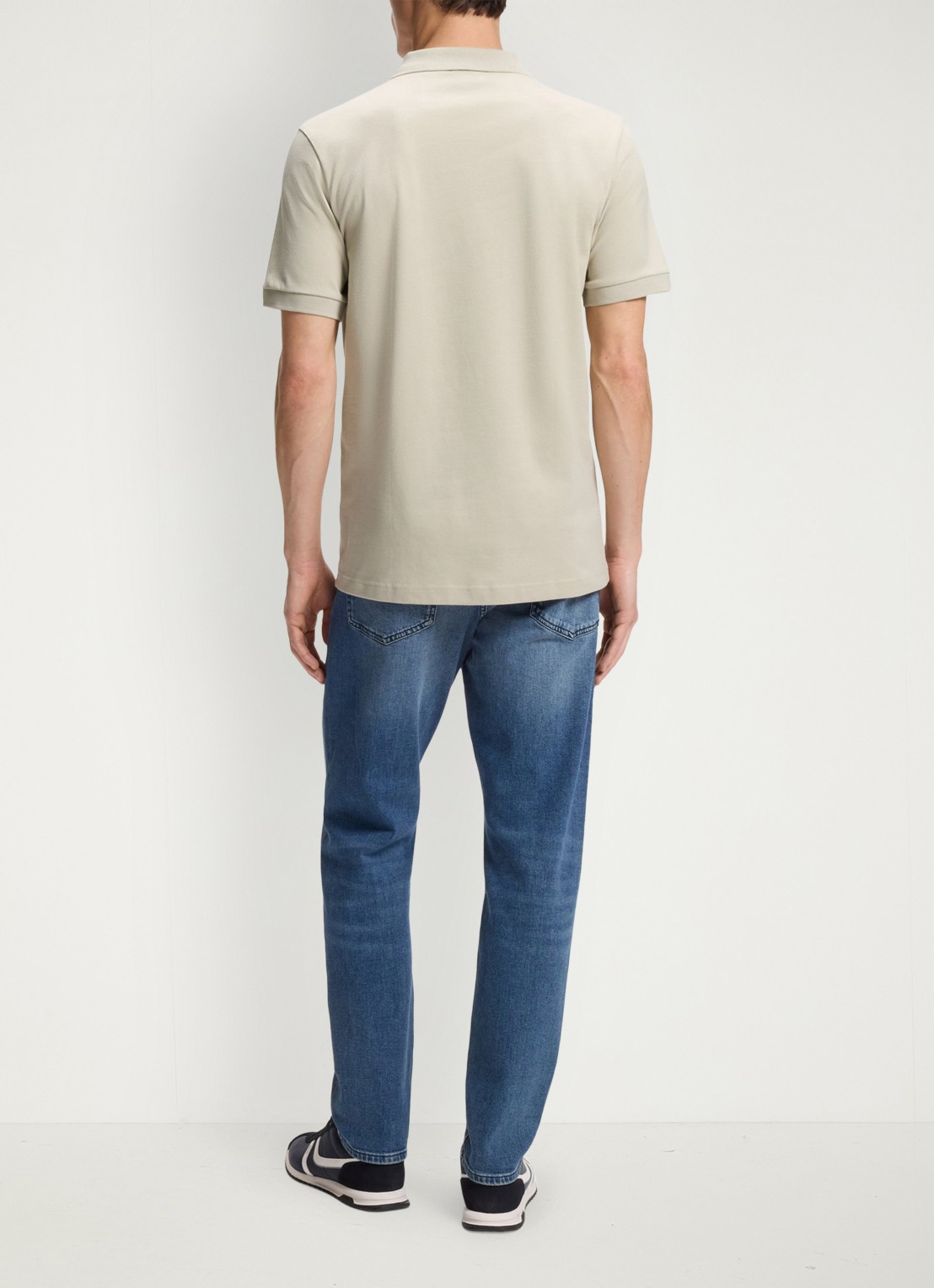 BOSS Slim-fit polo van stretchkatoen met logopatch - achterkant 5 beige