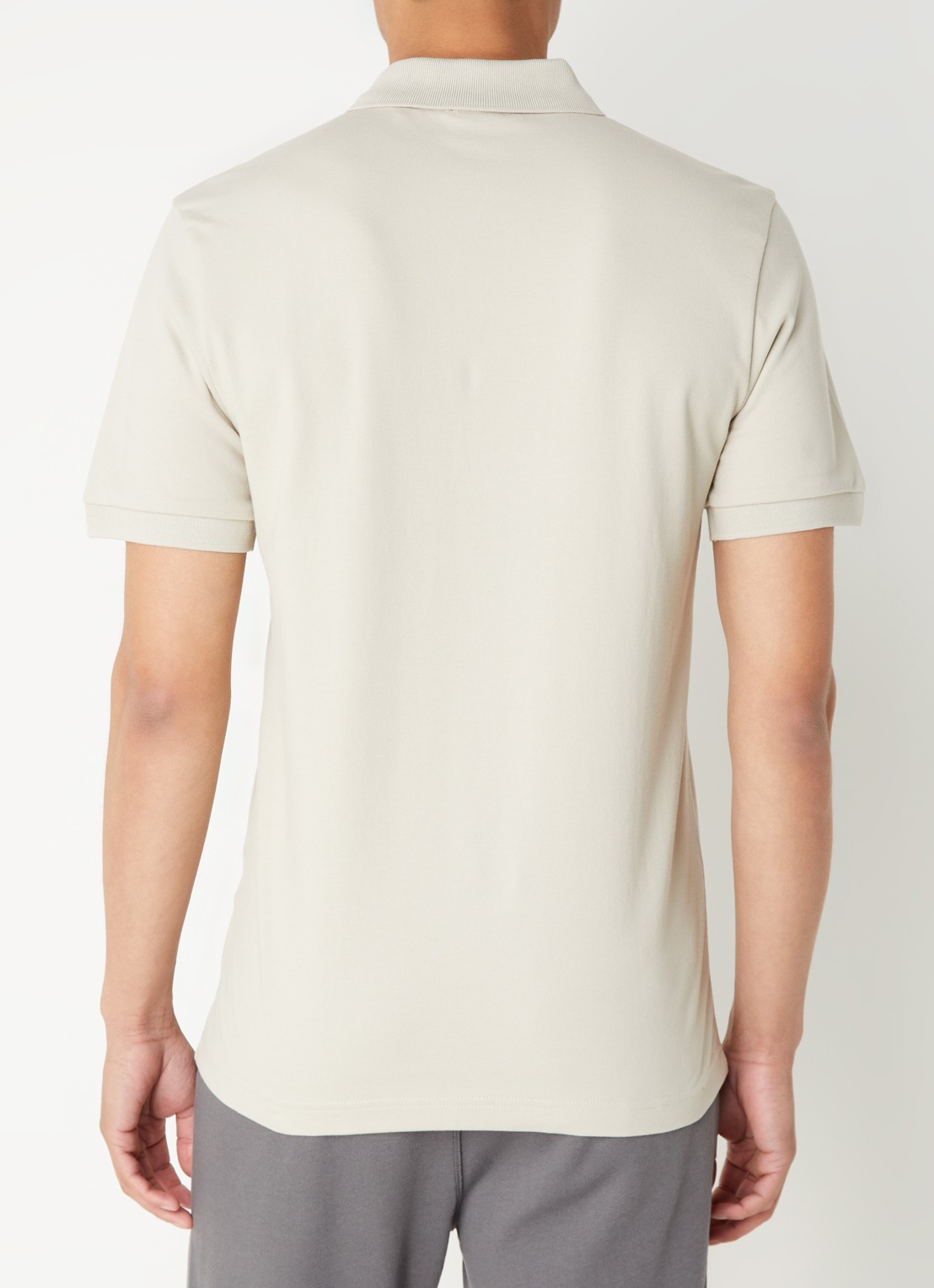 BOSS Slim-fit polo van stretchkatoen met logopatch - achterkant 5 beige