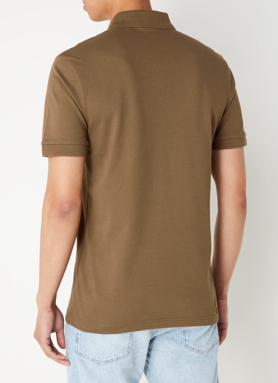 BOSS Slim-fit polo van stretchkatoen met logopatch - achterkant 2 bruin
