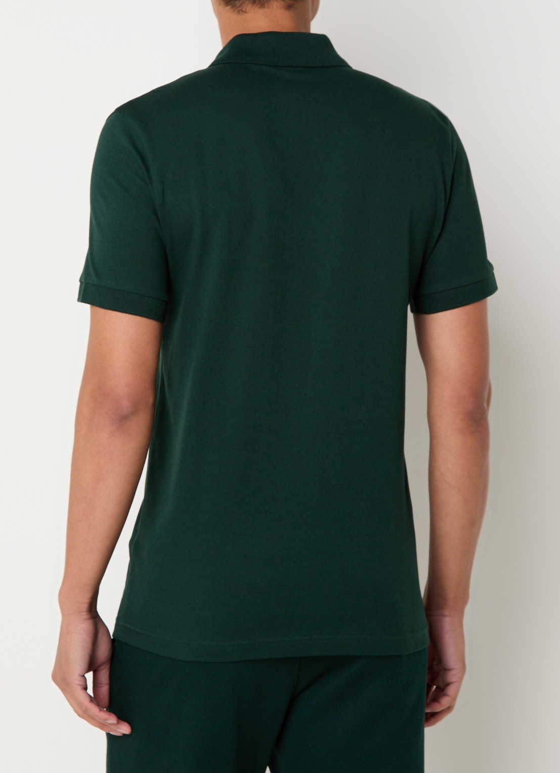 BOSS Slim-fit polo van stretchkatoen met logopatch - achterkant 4 donkergroen