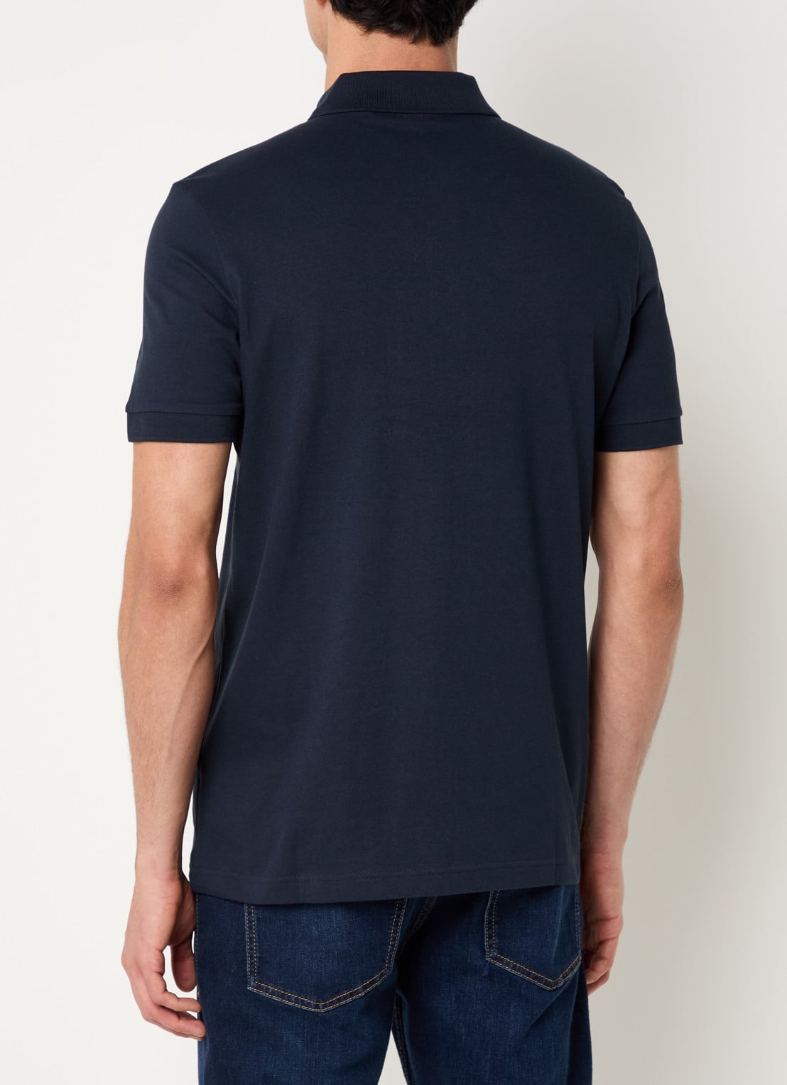 BOSS Slim-fit polo van stretchkatoen met logopatch - achterkant 5 dark blue-404 / blauw