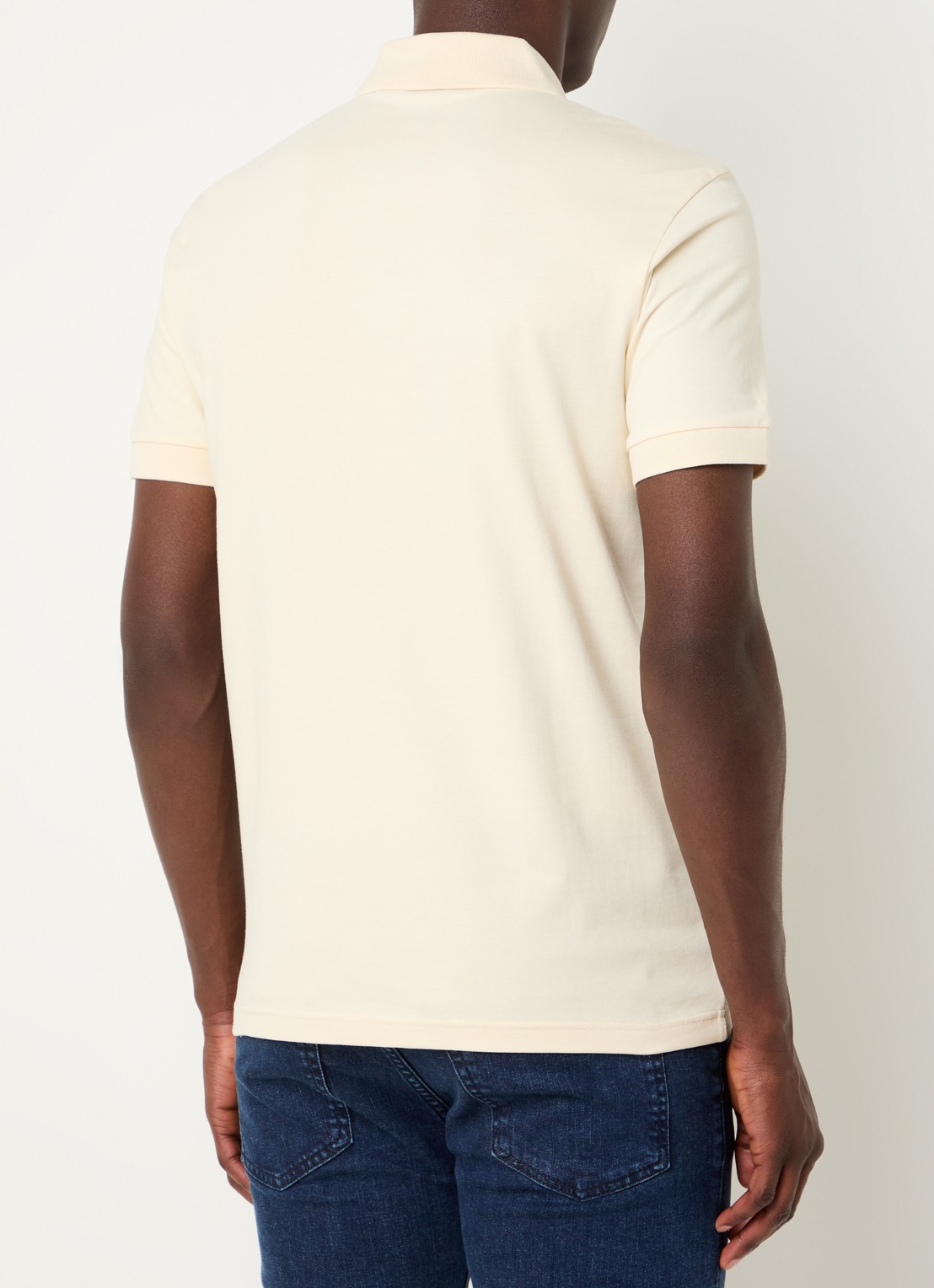 BOSS Slim-fit polo van stretchkatoen met logopatch - achterkant 2 vanillegeel