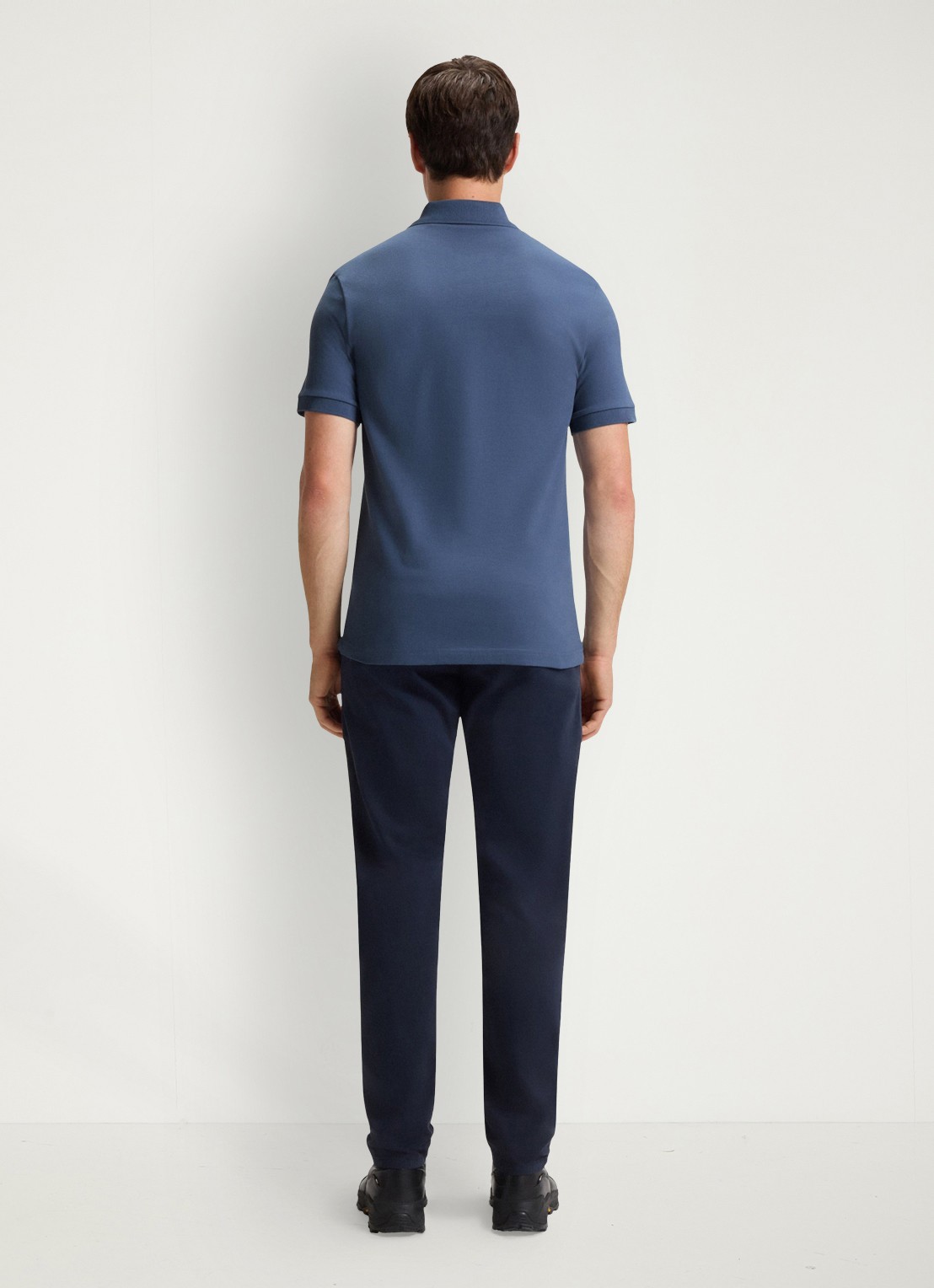 BOSS Slim-fit polo van stretchkatoen met logopatch - achterkant 3 blauw