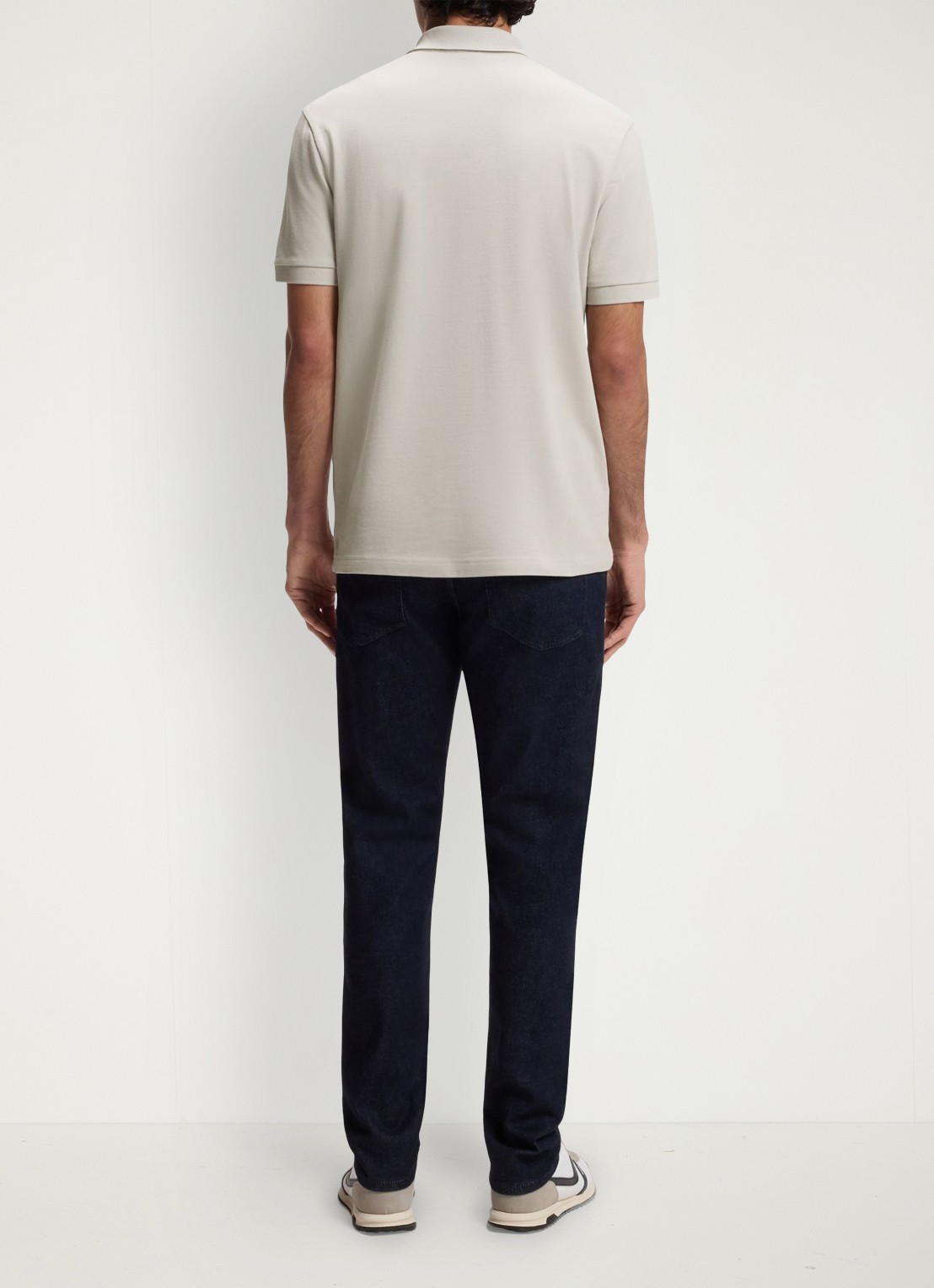 BOSS Slim-fit polo van stretchkatoen met logopatch - achterkant open grey-070 / grijs