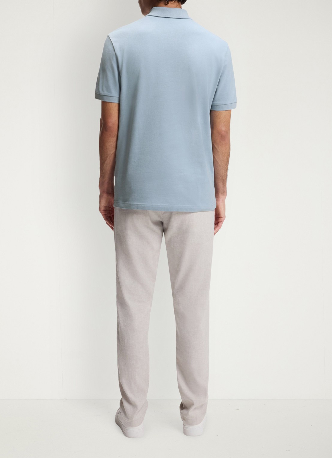 BOSS Slim-fit polo van stretchkatoen met logopatch - achterkant 3 light/pastel blue-458 / blauw