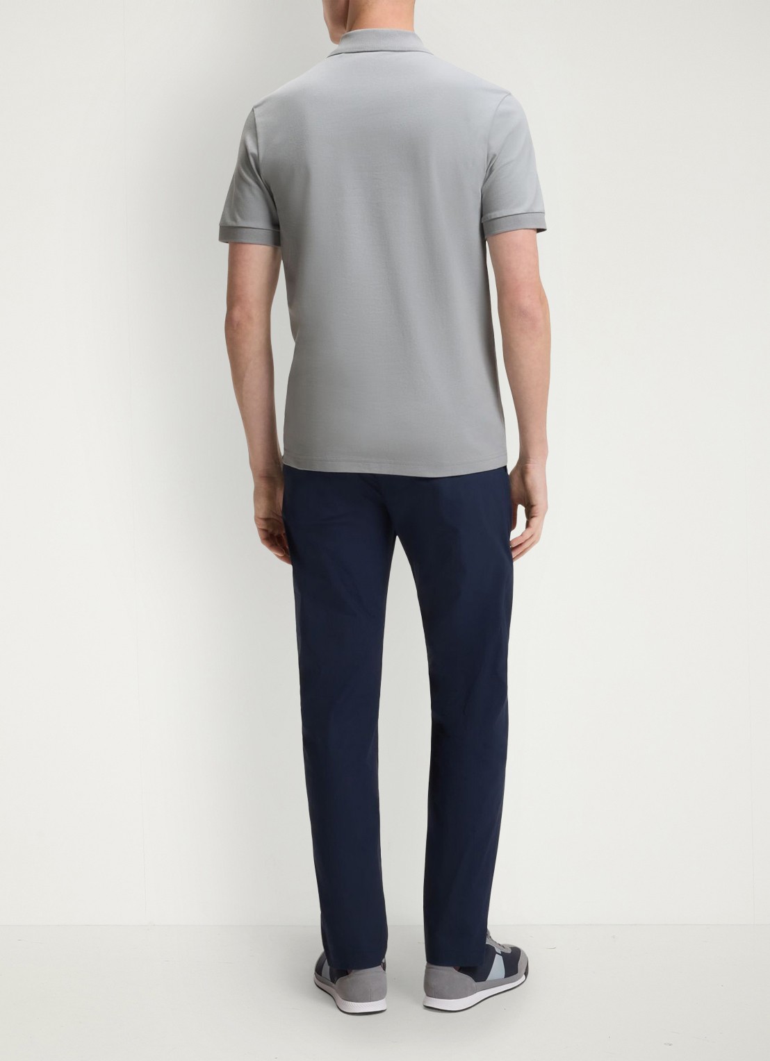 BOSS Slim-fit polo van stretchkatoen met logopatch - achterkant zilver