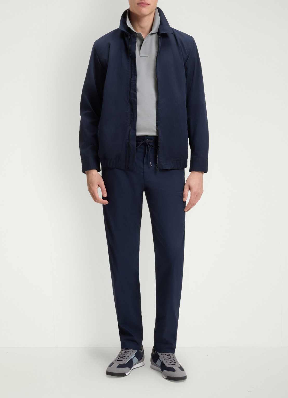 BOSS Slim-fit polo van stretchkatoen met logopatch - voorkant 3 zilver