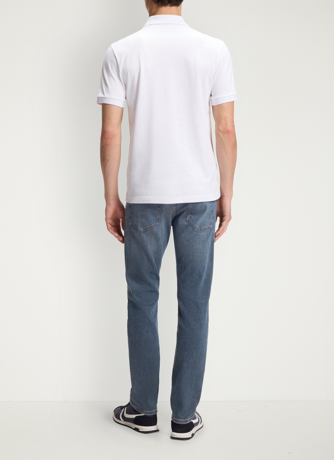 BOSS Slim-fit polo van stretchkatoen met logopatch - achterkant white-100 / wit