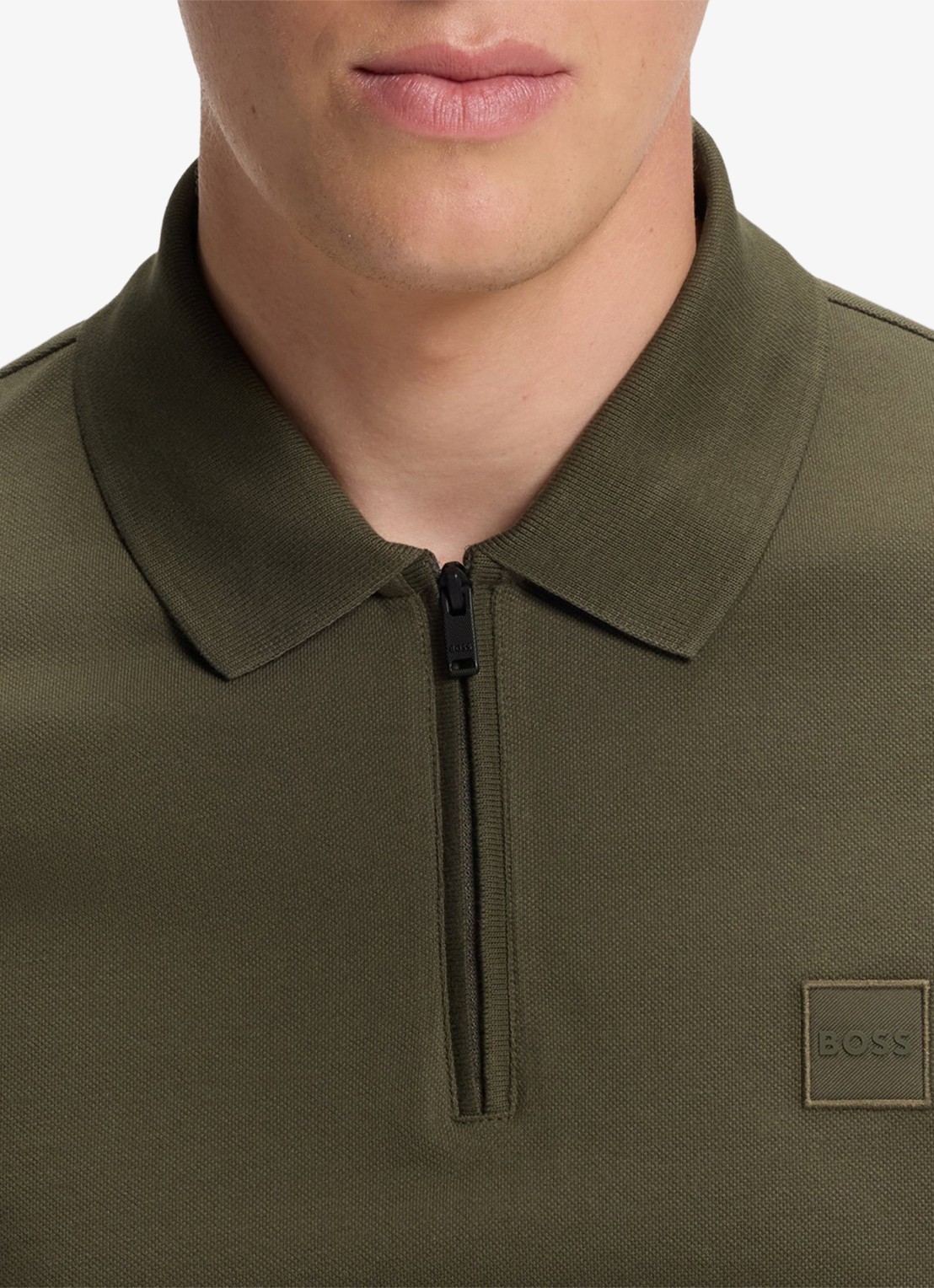 BOSS Slim-fit polo van stretchkatoen met logopatch - detail 5 bright green-325 / groen
