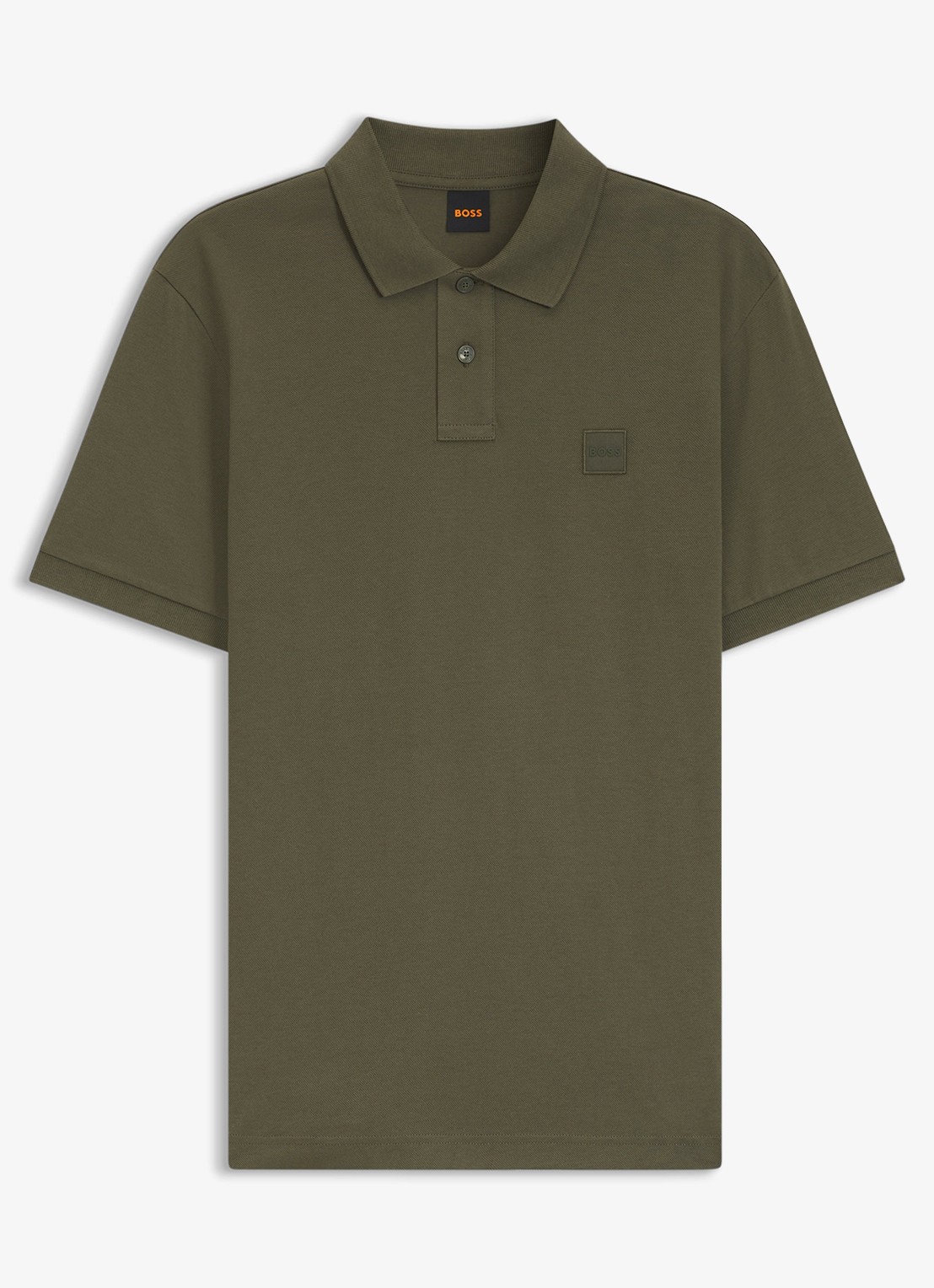 BOSS Slim-fit polo van stretchkatoen met logopatch - voorkant 4 bright green-325 / groen