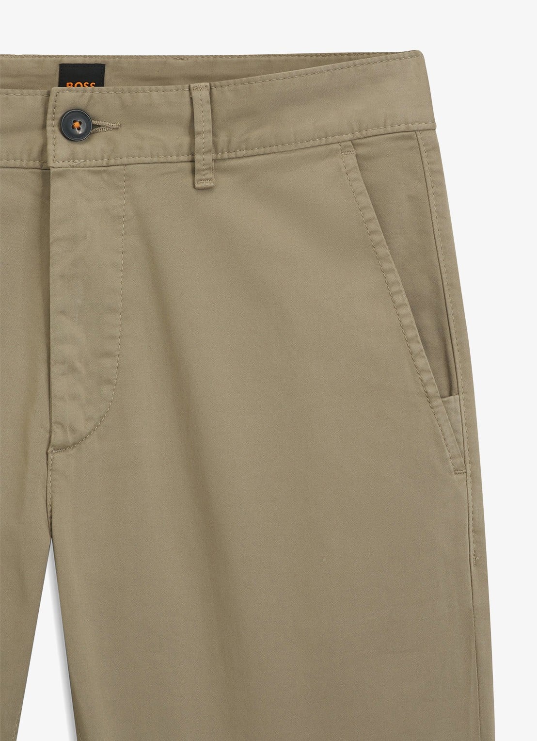 BOSS Slim-fit satijnen chino van stretchkatoen - detail 4 light/pastel brown-239 / bruin