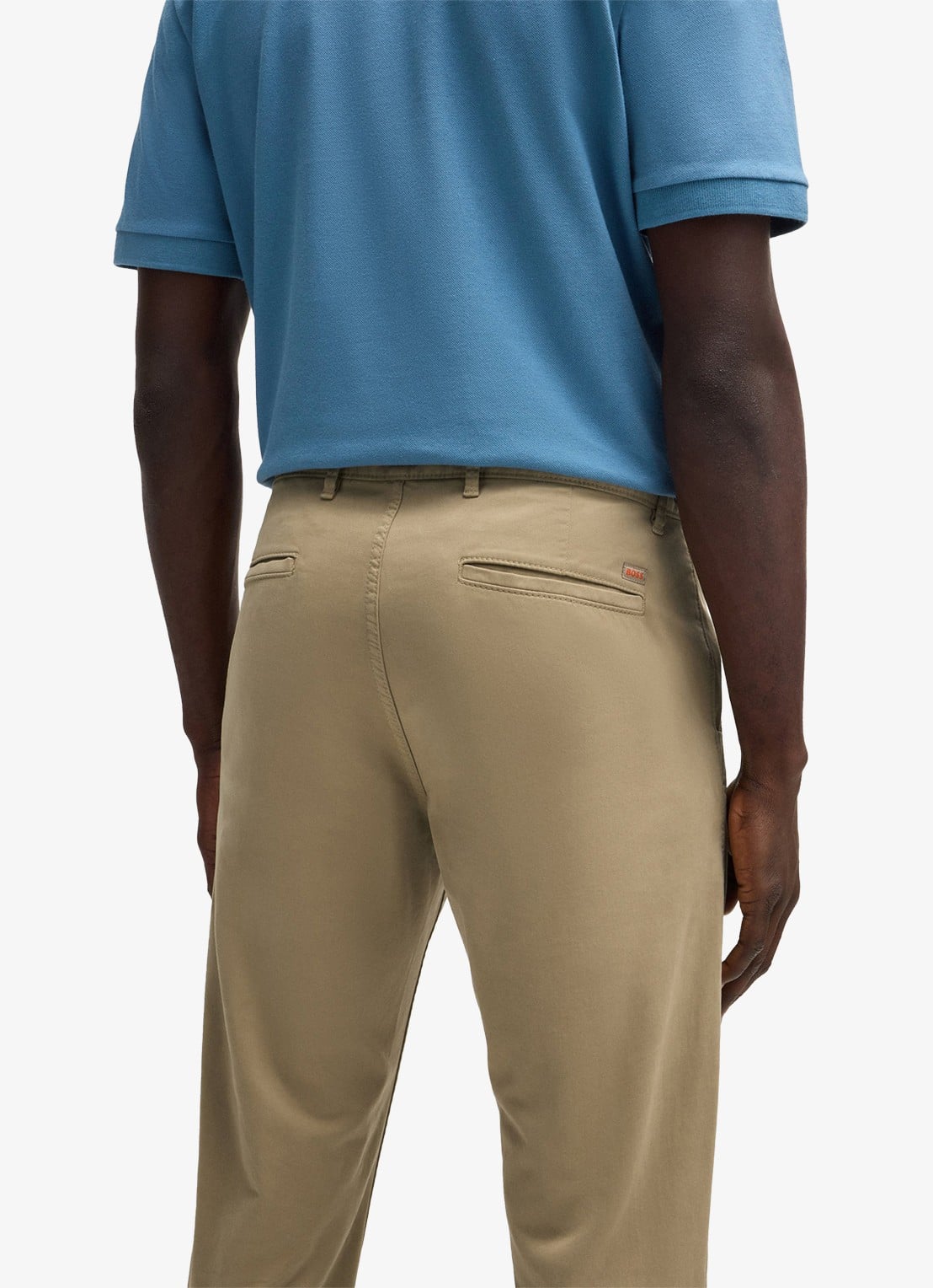 BOSS Slim-fit satijnen chino van stretchkatoen - detail 6 light/pastel brown-239 / bruin