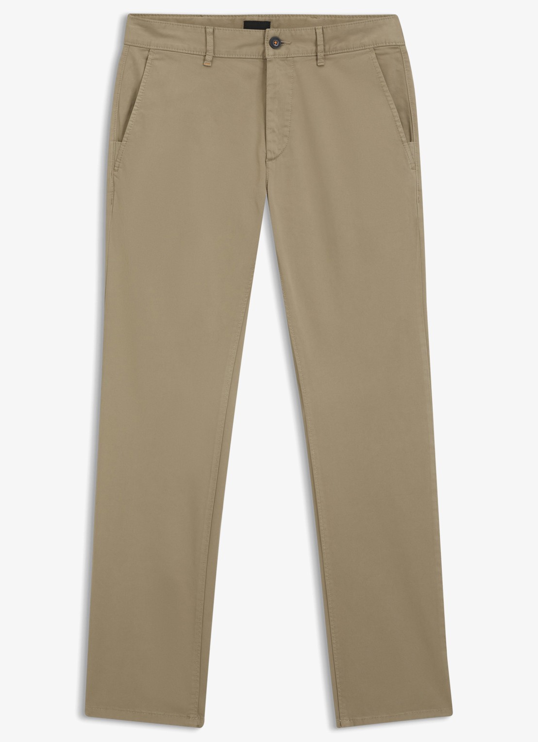 BOSS Slim-fit satijnen chino van stretchkatoen - voorkant light/pastel brown-239 / bruin