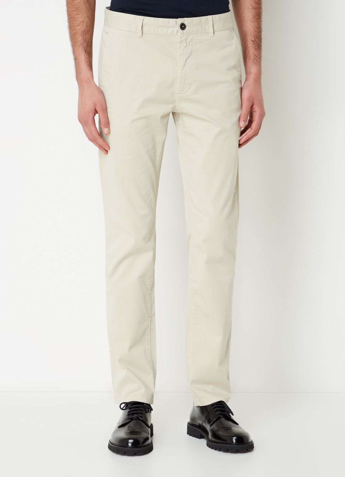 BOSS Slim-fit satijnen chino van stretchkatoen - detail 4 light beige-271 / beige