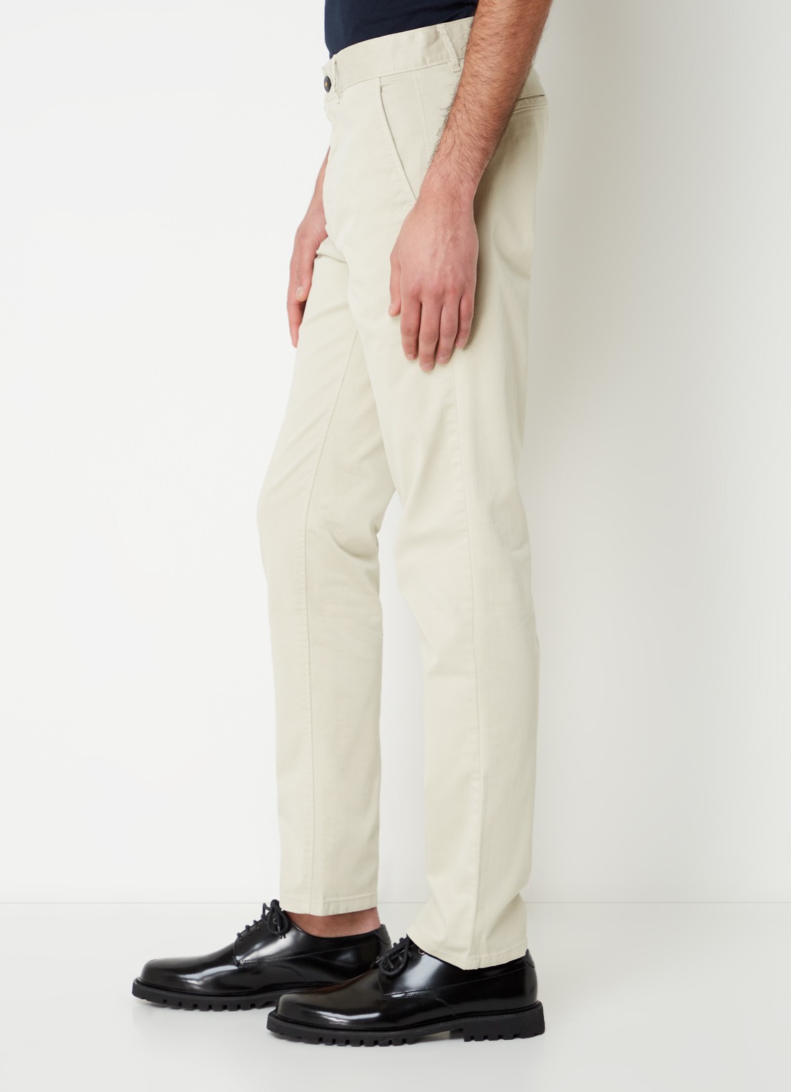 BOSS Slim-fit satijnen chino van stretchkatoen - detail 5 light beige-271 / beige