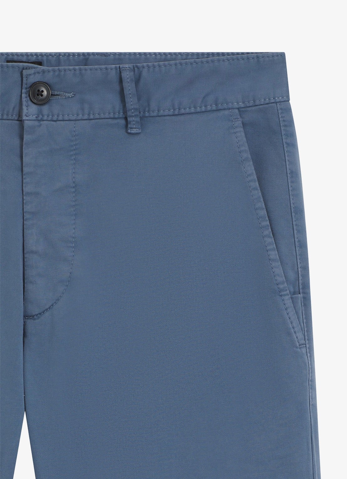 BOSS Slim-fit satijnen chino van stretchkatoen - detail 3 open blue-495 / blauw