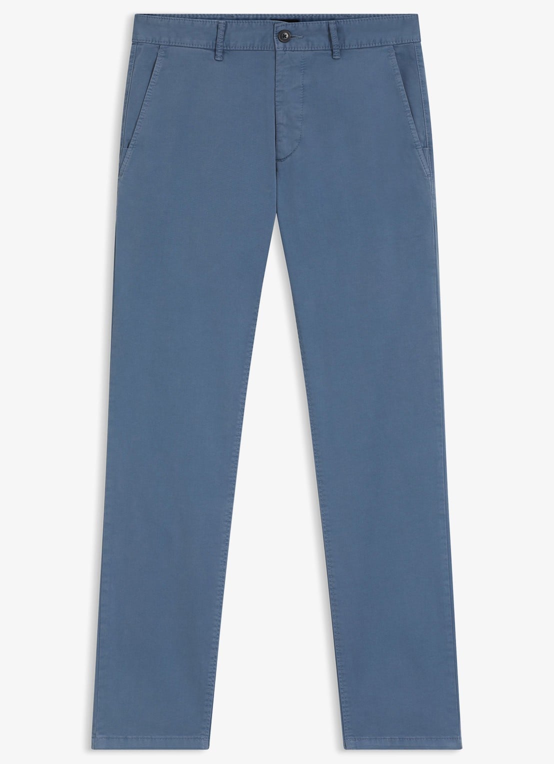 BOSS Slim-fit satijnen chino van stretchkatoen - voorkant 4 open blue-495 / blauw