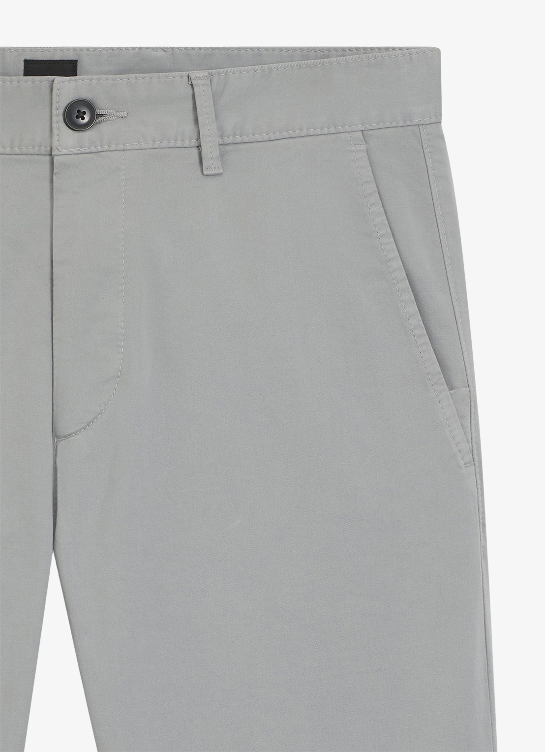 BOSS Slim-fit satijnen chino van stretchkatoen - detail 6 silver-041 / grijs