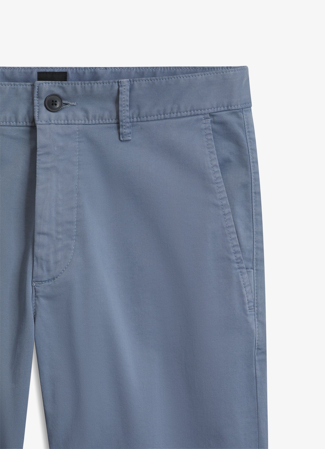 BOSS Slim-fit satijnen chino van stretchkatoen - detail 3 medium blue-424 / blauw