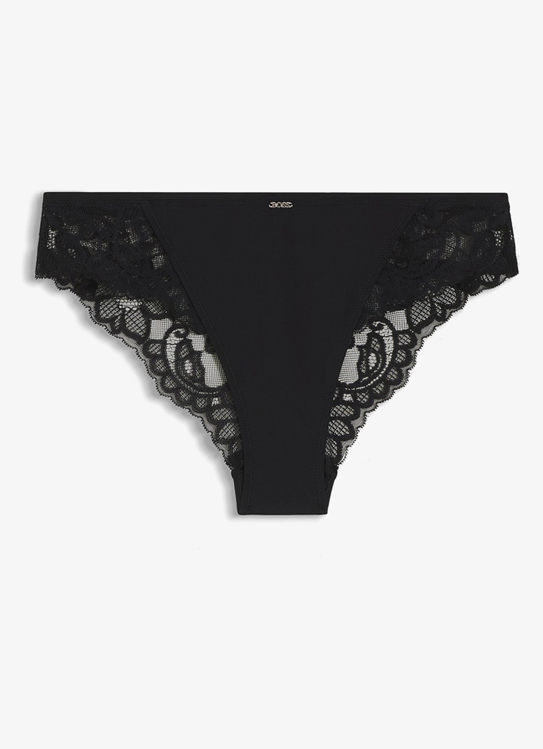 BOSS Slip met kant - voorkant black-001 / zwart