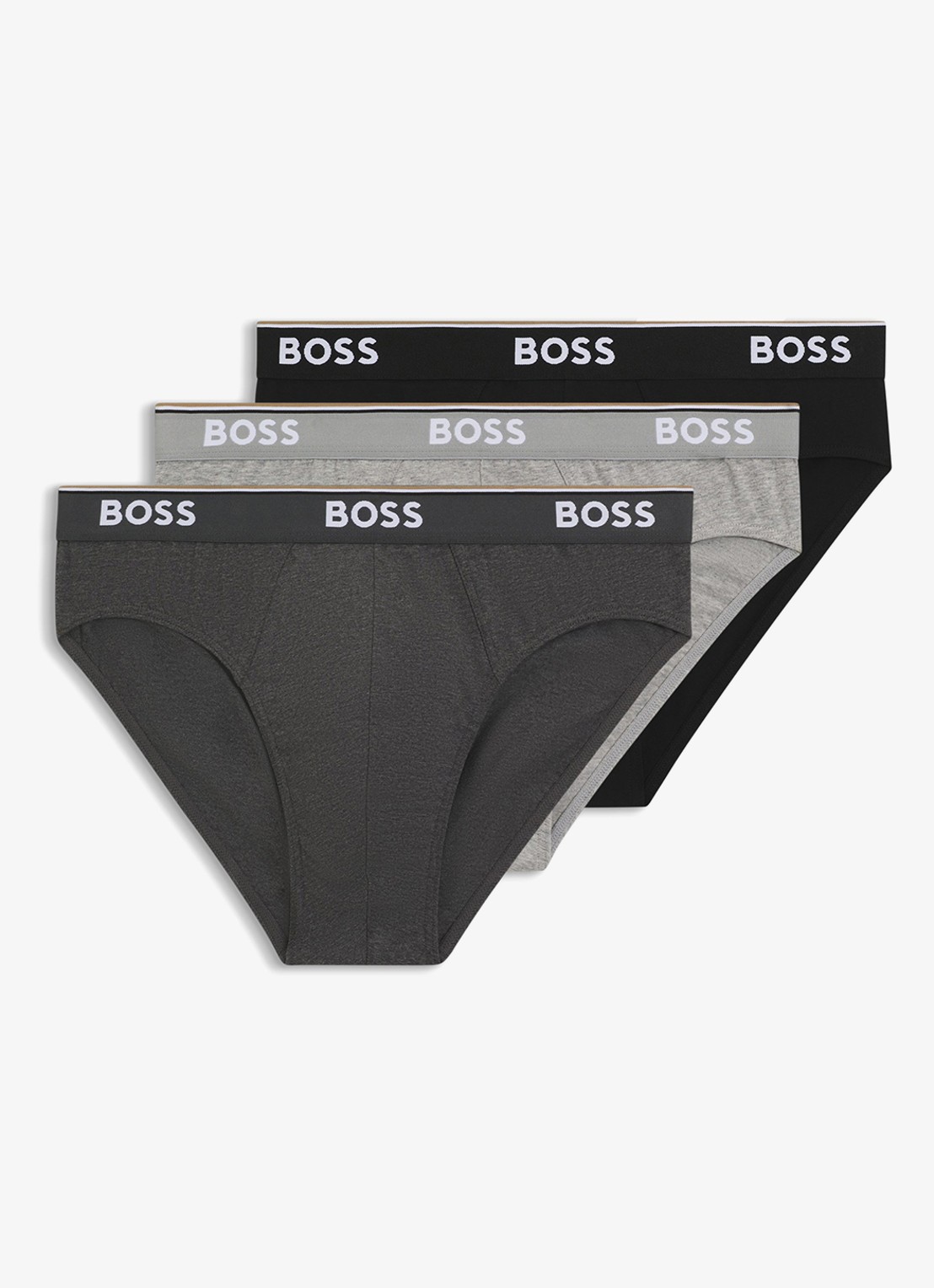 BOSS Slip met logoband in 3-pack - voorkant grijs