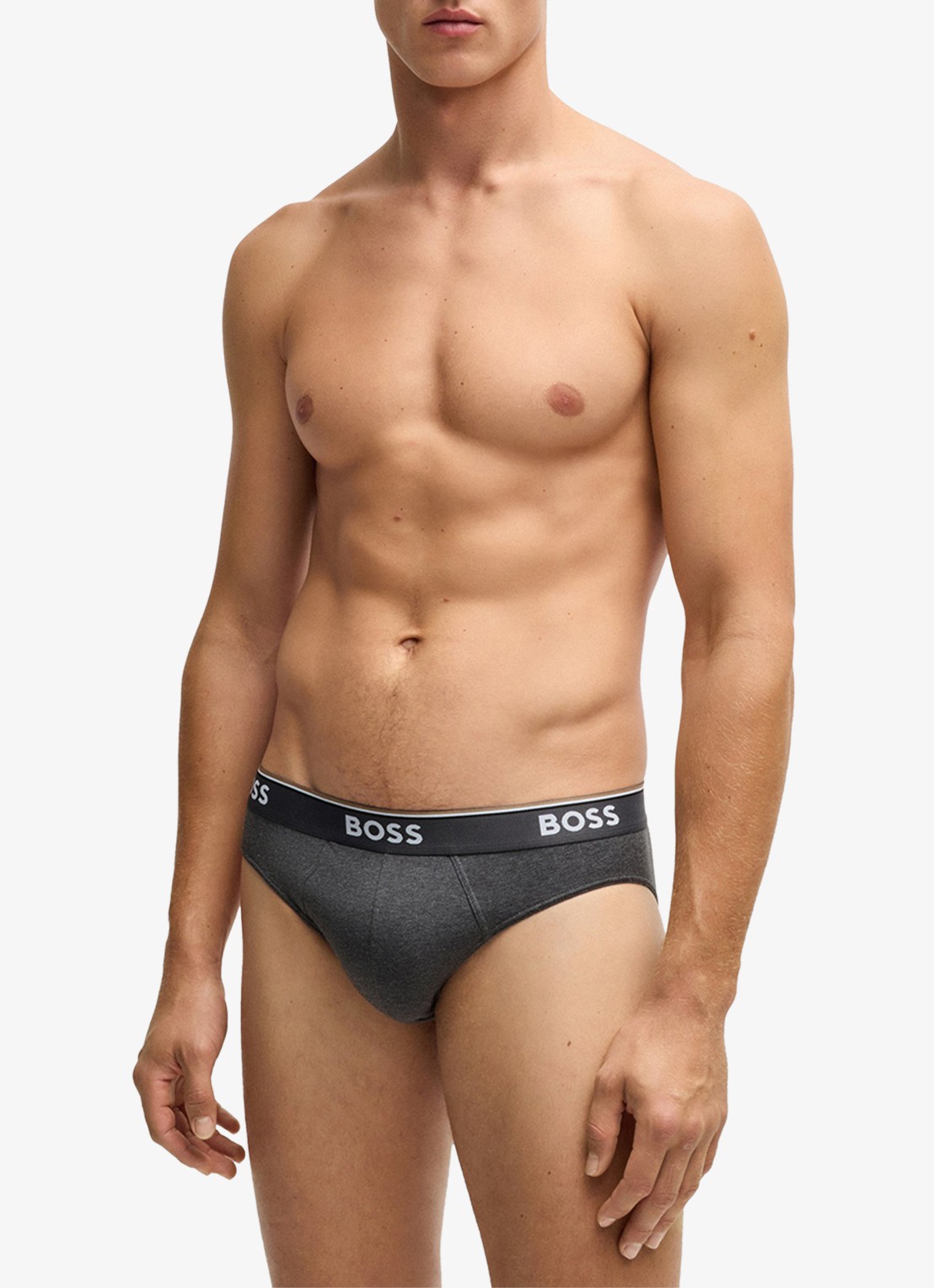 BOSS Slip met logoband in 3-pack - voorkant 2 grijs
