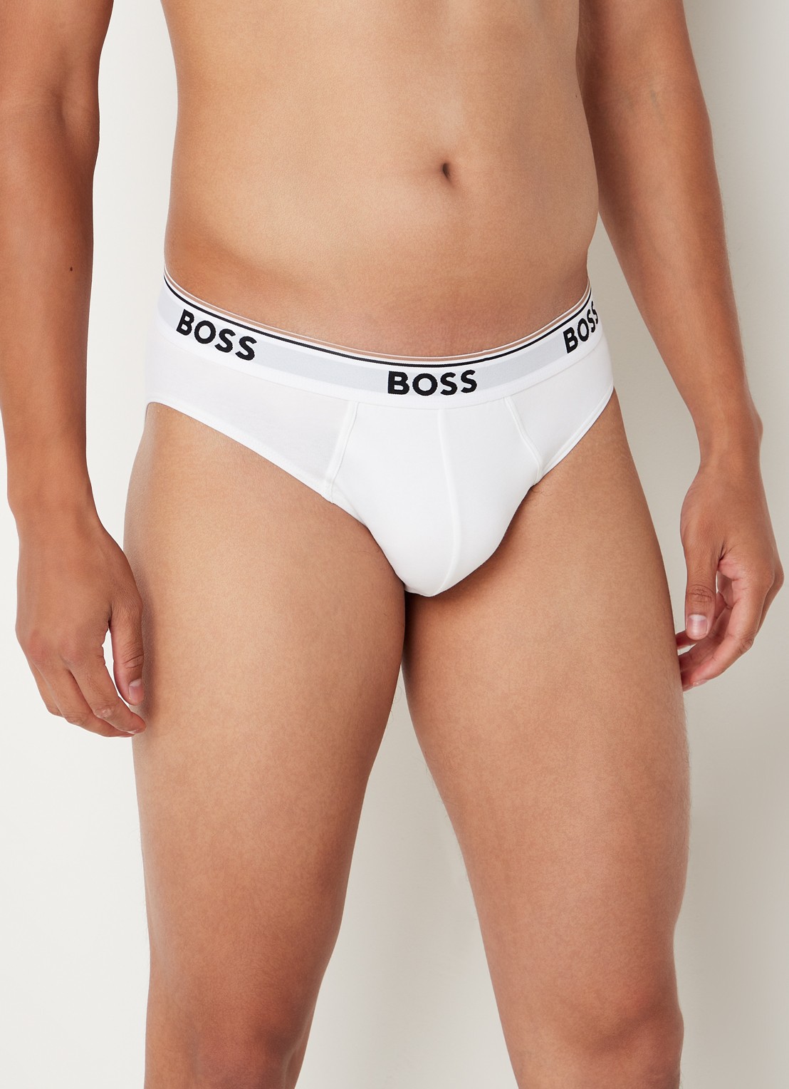 BOSS Slip met logoband in 3-pack - voorkant 6 lichtgrijs