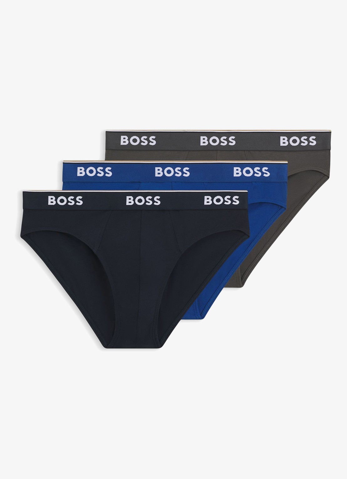 BOSS Slip met logoband in 3-pack - voorkant blauw