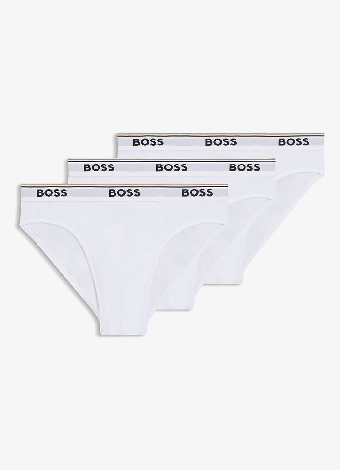 BOSS Slip met logoband in 3-pack - voorkant wit