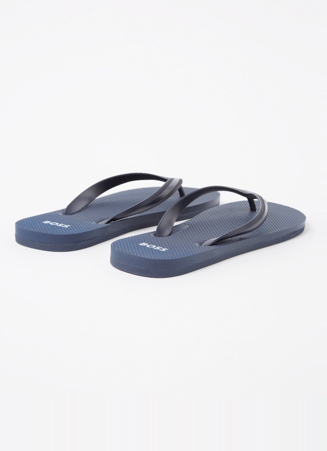 BOSS Slipper met logo - detail donkerblauw