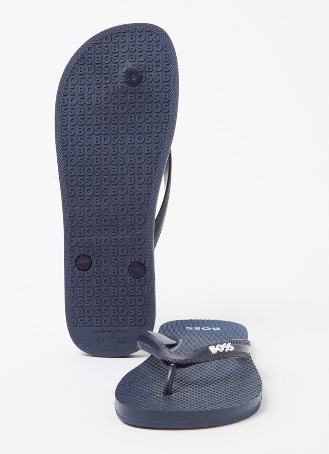 BOSS Slipper met logo - detail 2 donkerblauw