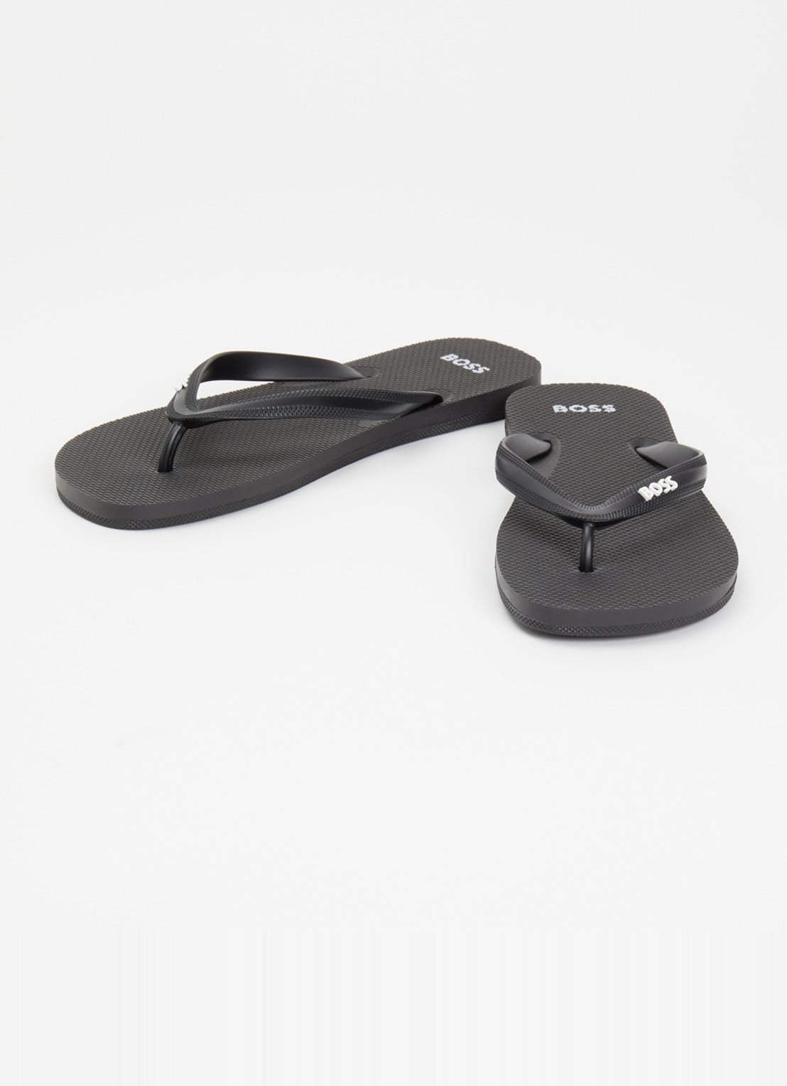 BOSS Slipper met logo - detail zwart
