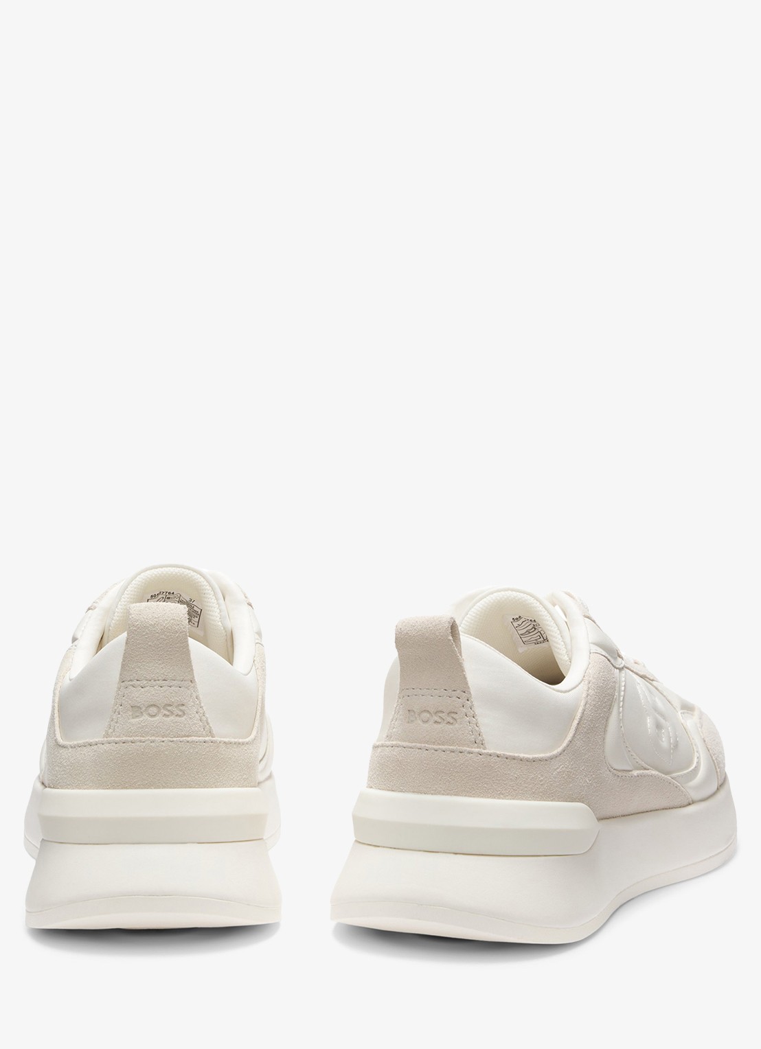 BOSS Sneaker met details van suède en logo - detail gebroken wit