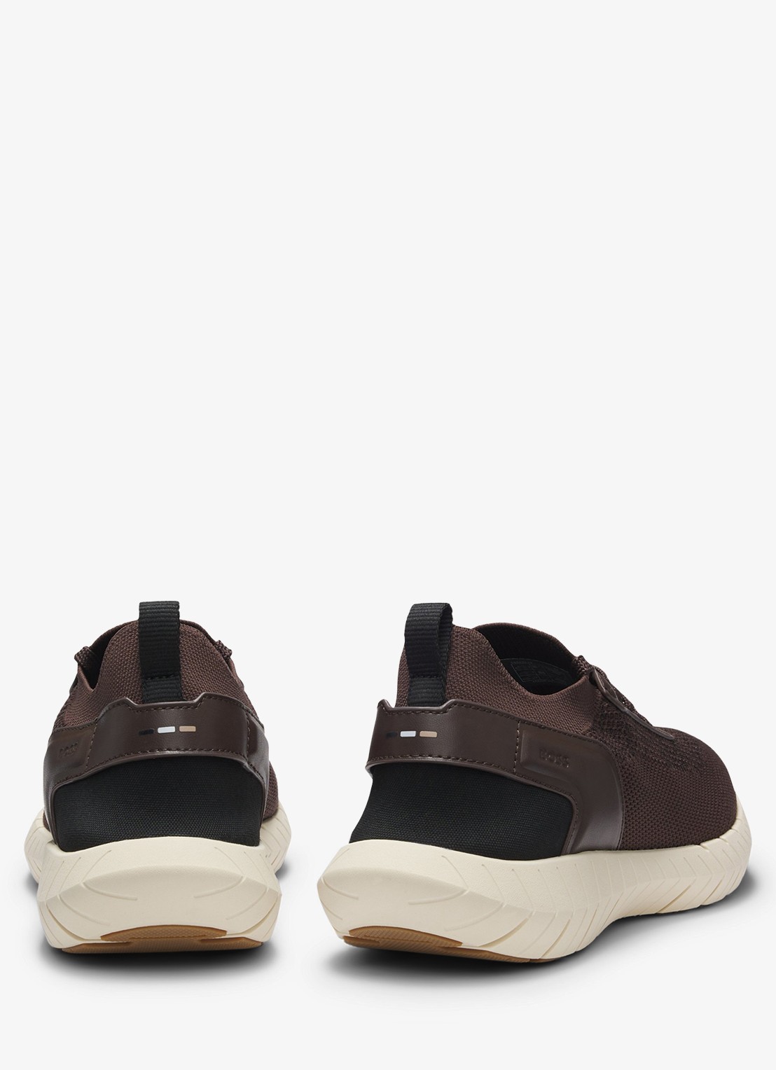 BOSS Sneaker met gebreid bovenwerk en logo - detail 4 donkerbruin