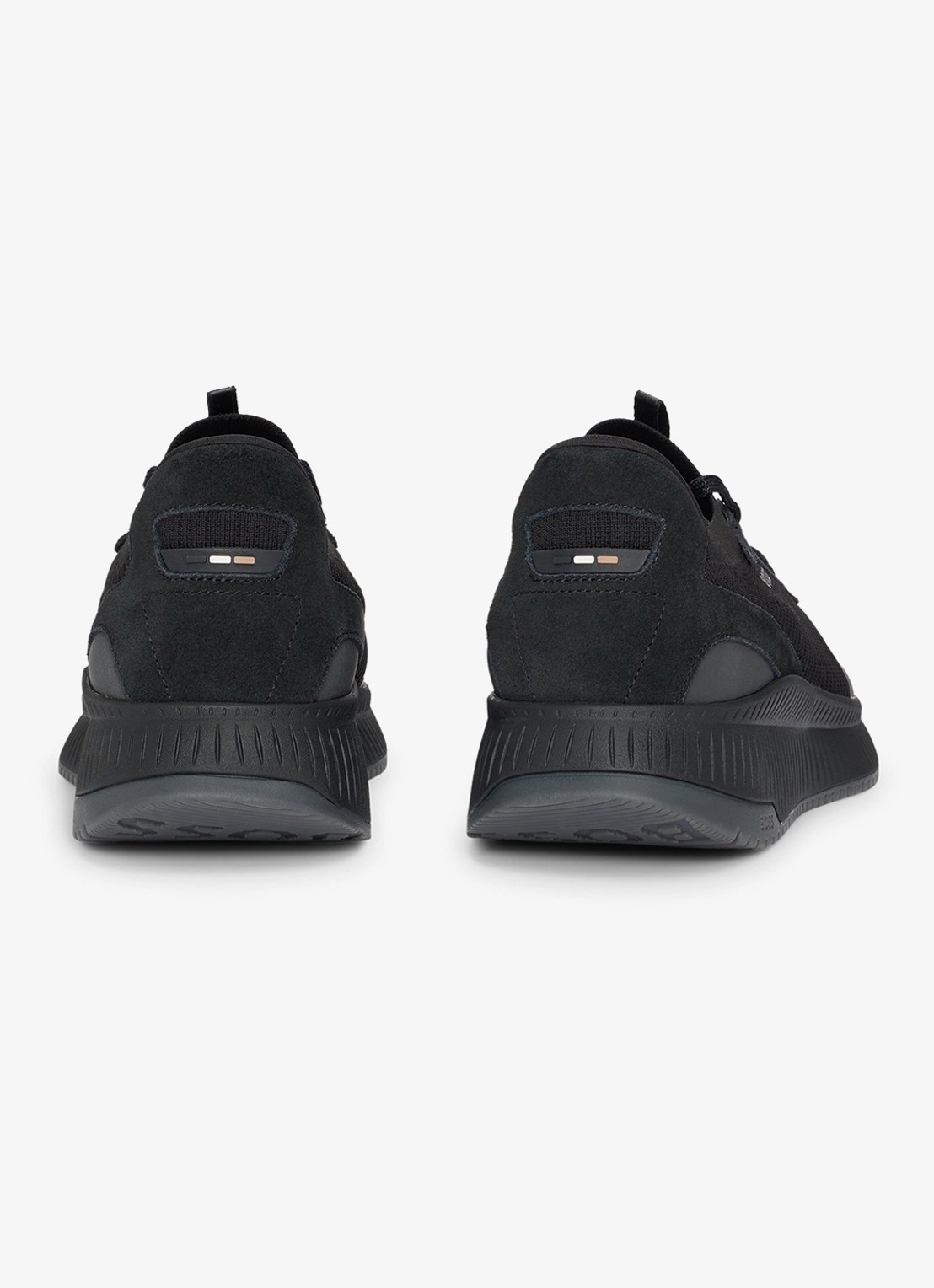 BOSS Sneaker met gebreid bovenwerk en suède details - achterkant 3 zwart