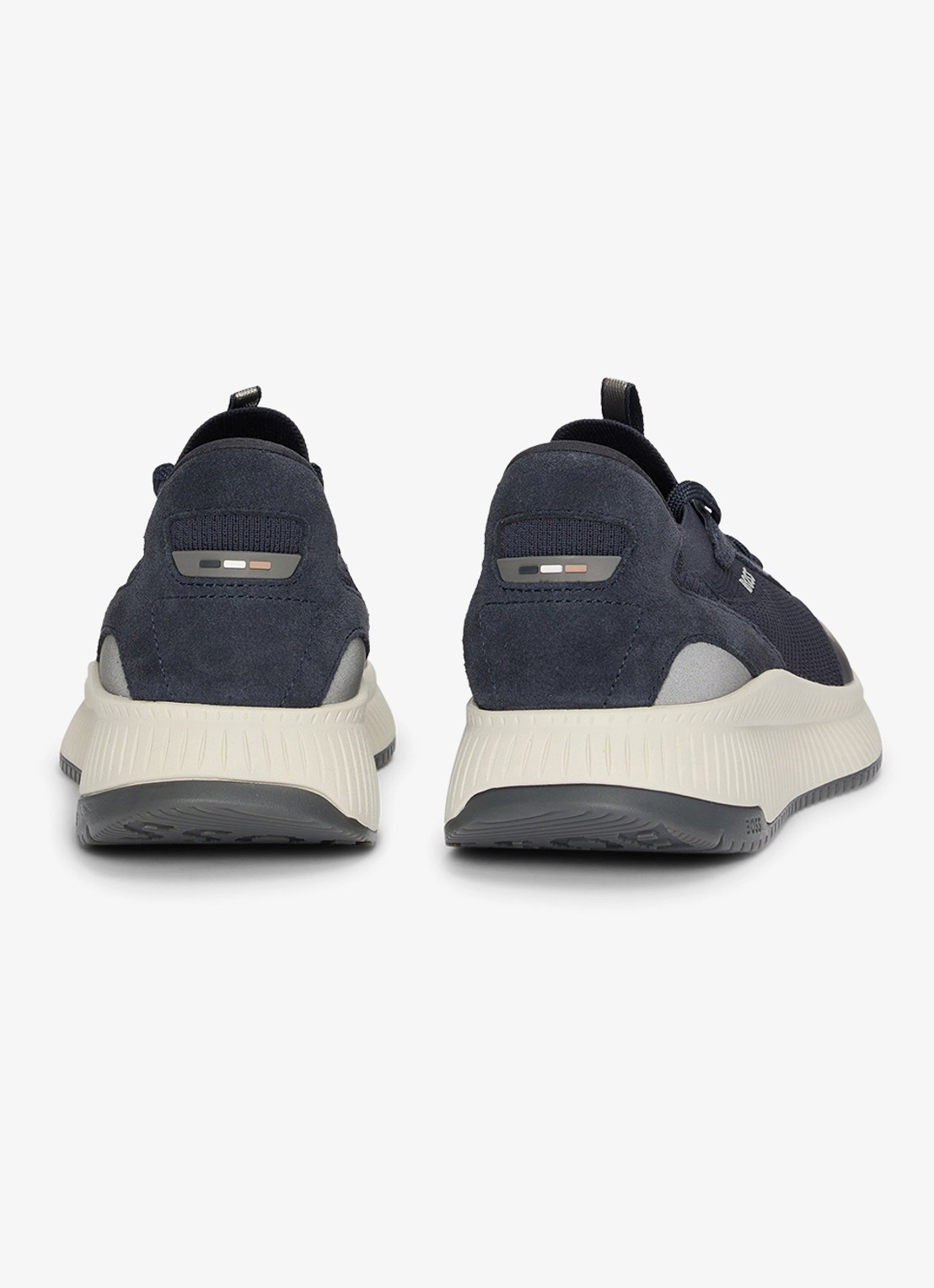 BOSS Sneaker met gebreid bovenwerk en suède details - achterkant 6 indigo