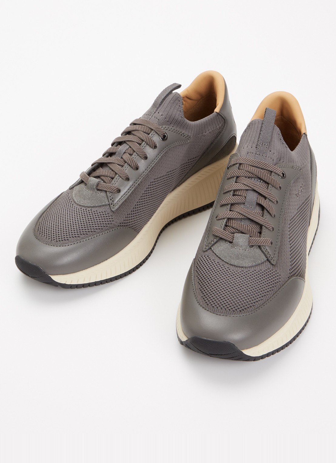 BOSS Sneaker met gebreid bovenwerk - detail 3 grijs